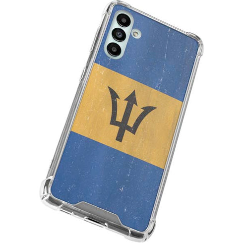 Barbados Flag Distressed Galaxy A13 5G Clear Case